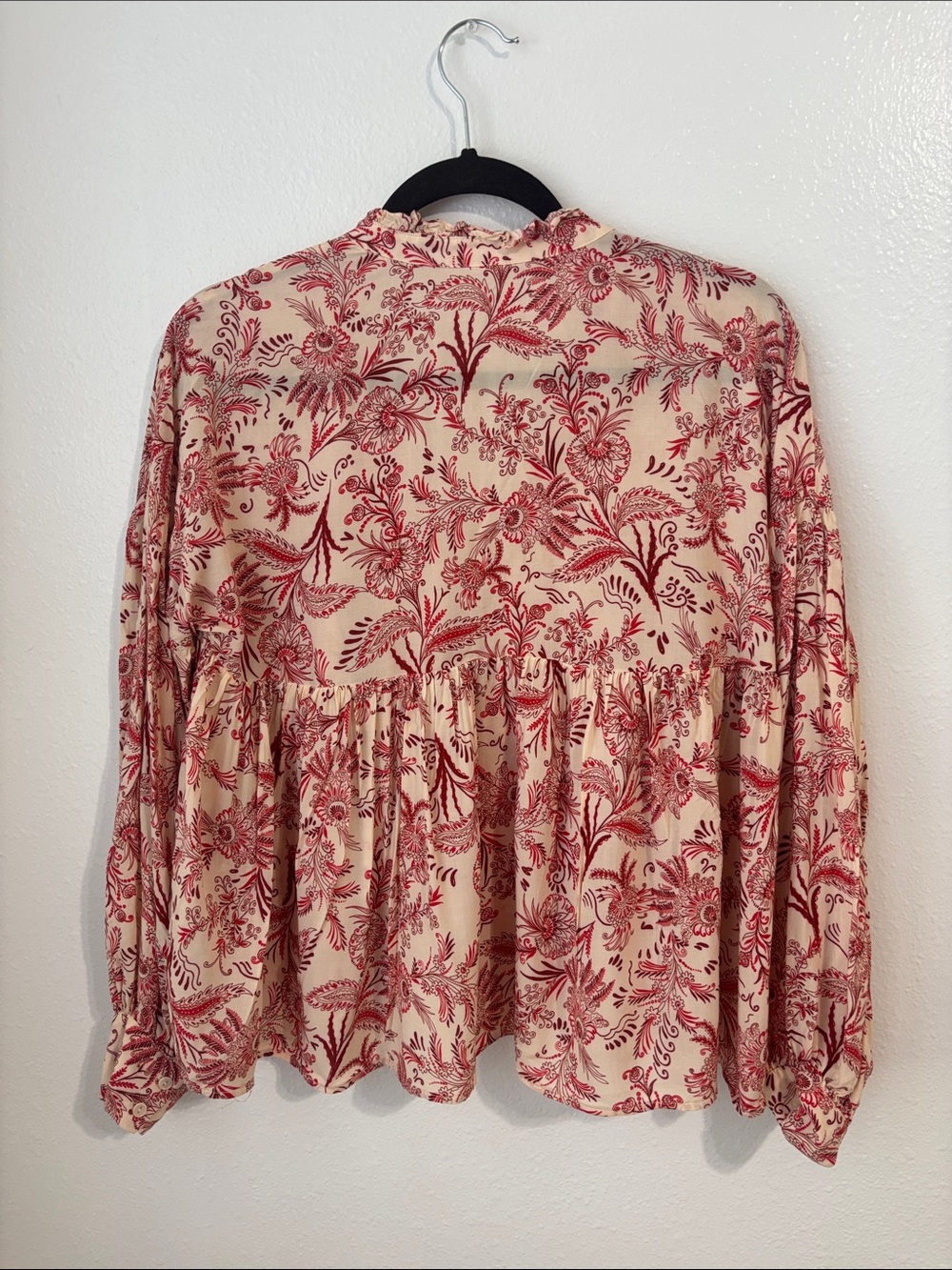 By Anthropologie Tie-Front Peasant Blouse Size Small - Picture 5 of 8